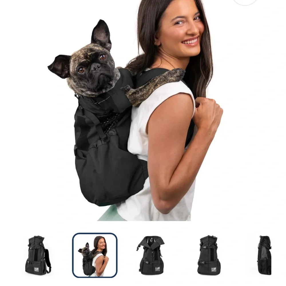 Stylish Black/Grey Camouflage Dog Carrier Backpack